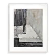 本艺术空间 沈周来水彩作品《关于光》复刻版画 尺寸可定制 现代风格背景墙客厅装饰画 白色画框 110*90