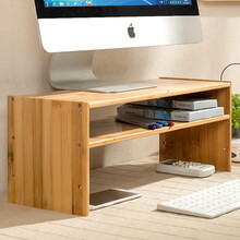 九夫人台式电脑显示器屏增高架子护颈底座托架屏幕支架双层办公室桌面键盘收纳置物架 加高双层增高架长50