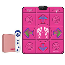 舞霸王 跳舞毯双人体感游戏机家用跳舞机单人跑步毯电脑电视双用动感子游戏毯 （PU按摩）玫红无线款+单手柄 跳舞毯