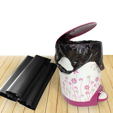 润欣 加厚背心袋手提垃圾袋 黑色垃圾袋 大中小号单位物业家庭搬家清洁卫生塑料袋 黑色6卷装 宽35CM*55CM 300个整