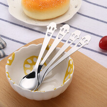5个装 不锈钢小勺子笑脸咖啡勺甜品勺子布丁勺蜂蜜搅拌勺厨房用品 5个装