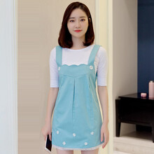 防辐射服孕妇装服秋电脑防护服孕妇防辐射服外穿金属纤维马甲裙孕妇防辐射 浅蓝色 L