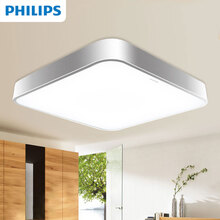 飞利浦LED吸顶灯 室内客厅卧室书房照明灯具 现代简约大气方形遥控调光调色灯光源 LED 22W 白光  三段调光