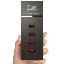 狐度 多口USB手机充电器/插座 黑色 4口USB充电  兼容平板