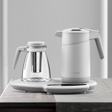 LEIDFOR/雷德夫电热水壶保温一体 全自动断电两用真空家用大容量小功率烧水壶2升 极地白1.5升茶道套装