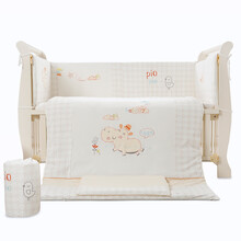 友贝（YOOBAY）婴儿床品套件 宝宝床品套件 床帏7件套 小河马 120*65cm适用185cm