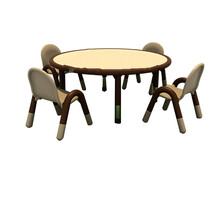 loveforever幼儿园桌椅学校桌儿童长方桌升降课桌圆桌半圆桌月亮桌学校 圆形桌(升降款)