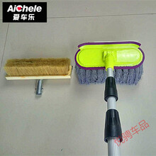 悦骋 钛金杆猪鬃软毛洗车刷子大货车客车刷车拖把长柄可伸缩杆洗车工具 合金9米灰棉+猪鬃毛刷