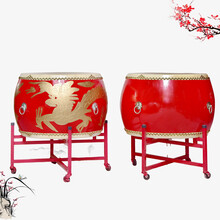 新宝（XinBao） 16/18/24寸1米1.5米牛皮鼓大鼓龙鼓战鼓威风锣鼓成人堂鼓 30寸红鼓【100cmx60cm】+鼓棒