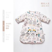 棉花堂婴儿针织一体睡袋秋冬儿童宝宝棉防踢被防惊跳可脱卸内胆 模拟人生（220克棉适合温度10~20℃） 70cm