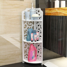 柯纳斯顿（koenaston） 浴室置物架 三角架落地洗手间收纳架卫浴置物架 欧式转角架 80cm三层转角架