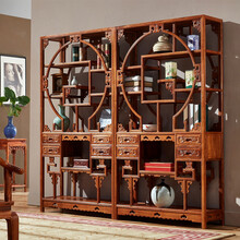 皇印红木家具非洲花梨（学名：刺猬紫檀） 书架柜实木博古架多宝阁书房客厅中式家具2506 单个