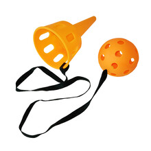 儿童抛接球幼儿园户外亲子趣味玩具球感统训练器材接球器体育运动趣味软玩具 橙色（软体球使用更轻松）