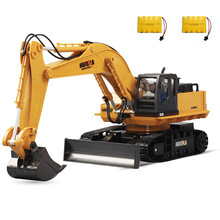 遥控挖掘机 可充电合金推土机工程车破拆机1:8自卸车男孩礼物儿童无线玩具车 11通道合金挖土机