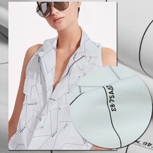 煊缎 衬衫布料 白色底布不规则几何图标中性印染弹力棉布布料面料服装制衣