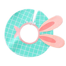 婴幼儿口水巾  宝宝立体造型卡通围兜 防水围嘴宝宝口水巾婴儿用品 360度花朵围嘴 绿色兔子1条 均码