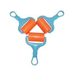 太空沙（SPACE SAND）玩具玩沙戏水玩具脚印城墙无印花滚筒平沙工具彩泥超轻粘土星空沙模具 1把脚印滚轮