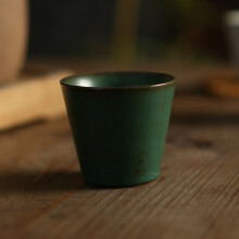 陶艺公社 茶杯 窑变陶瓷功夫茶具家用办公个人闻香喝茶品茗杯单杯 黛绿款 马蹄杯