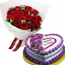 【幸福西饼 芒果草莓双拼蛋糕 同城免费配送深