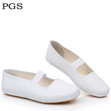 六一儿童小白鞋表演鞋鞋白球鞋绣花鞋学校指定白色演出鞋帆布鞋 全白色 34码22内长22