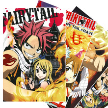 动漫压纹海报 火影海贼 一拳超人 鬼面之刃 进击的巨人文豪野犬动漫周边压纹海报A3 一套8张 妖精的尾巴 8张