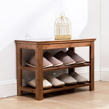 竹庭zhuting  简易家用多层鞋架鞋柜门厅换鞋凳现代简约置物架楠竹穿鞋凳子 60平板换鞋凳