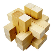 儿童木制解锁智力休闲玩具拆装孔明锁鲁班锁儿童节圣诞新年礼物 取宝