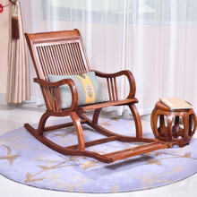 苏汀小镇红木家具非洲花梨（学名：刺猬紫檀）客厅长摇椅实木躺椅古典逍遥椅中式老人午休椅 长摇椅 长124*宽52*坐高41(总高93)cm