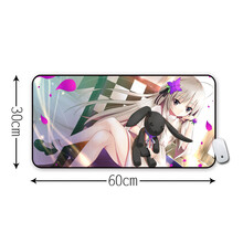 RS 布面游戏鼠标垫 初音未来卡通动漫鼠标垫包邮 超大加厚游戏桌垫精密包边 60x30cm 小黑兔