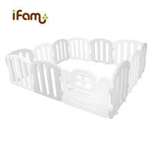 ifam韩国进口 Easy First宝宝游戏围栏200x120&200x240&200x180 灰色+白色(200x180)
