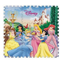 迪士尼Disney儿童地垫宝宝拼接爬行垫泡沫防滑游戏爬爬毯 30*30*1cm九片装单面公主