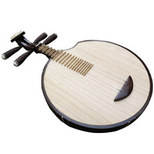 梵巢 黑檀木 京剧 西皮 二黄 民乐 月琴乐器 HM-04 原木色 木纹 缺口 镶金属品条 京剧西皮月琴