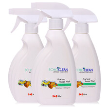 爱可丽净（Echoclean） 进口果蔬清洁剂洗洁精厨房蔬菜水果清洗专用无毒级 去农药 无残留清洁液 三瓶组合