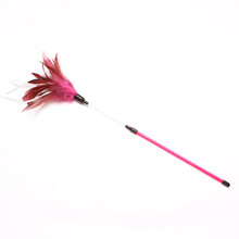 咪贝萌 猫玩具逗猫棒羽毛猫咪用品逗猫猫猫玩具斗猫棒小猫幼猫大猫 粉色 M