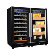 索比亚SY28恒温恒湿雪茄柜红酒柜组合柜茶叶柜冷藏冰吧展示柜雪松木保湿家用酒柜 恒温柜商用 经典黑满配