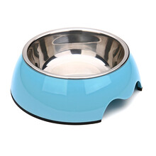 狗盆狗碗狗食盆猫碗猫食盆宠物碗狗饭盆不锈钢 蓝色 S号小型