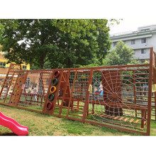 幼儿园儿童大型木质滑梯攀爬组合室外体能训练钻洞爬网游乐设备玩具 C-6