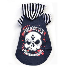 CHUKCHI宠物服饰卡通骷髅牛仔服BO-S2103 狗狗衣服春夏装 黑白条纹 3#