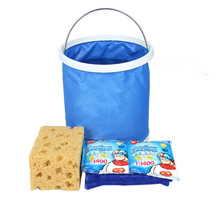 爱车安全之家 洗车珊瑚海绵大号擦车清洁工具去沙土去污吸水海绵块汽车用品超市 珊瑚+30*70cm毛巾+洗车粉50G+11L水桶