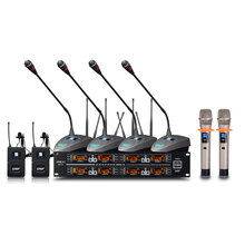 狮乐（SHILE） SH24 U段无线话筒一拖八会议鹅颈领夹头戴耳麦手持麦克风 主机+4只鹅颈+2只手持+2只领夹