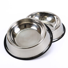 众旺 不锈钢猫狗碗狗盆猫碗盆 宠物饭碗猫狗食盆饭盆金毛泰迪金毛小中大型犬 小号 2个(饮水碗和喂食碗)