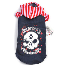 CHUKCHI宠物服饰卡通骷髅牛仔服BO-S2103 狗狗衣服春夏装 红白条纹 3#