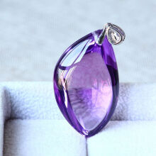 旭元 水滴型18金伴钻紫水晶吊坠 水晶 紫水晶规格35*21*14.4mm