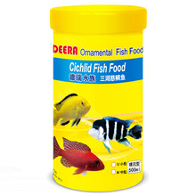 DEERA 三湖慈鲷饲料 下沉 热带鱼蓝鲨坦鲷马鲷萨伊蓝六间鱼食饲料 营养加倍4mm条状瓶装1280毫升