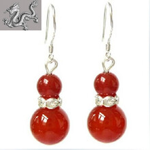 【大唐滴翠 和田玉圆珠耳坠 925银镶嵌玉石碧