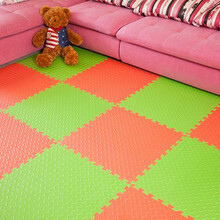 宝宝爬行垫60*60cm加厚防滑无味婴儿拼接爬行垫子树叶纹儿童 红色+绿色2.5CM（颜色可备注） 6片装