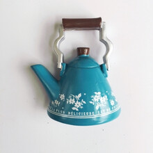 【大闸蟹】88款 高档立体仿真树脂家电冰箱贴磁铁磁 蓝色茶壶 中