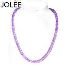 JOLEE项链天然紫水晶塔链彩色宝石时尚简约晚礼服旗袍链首饰品送女生礼物