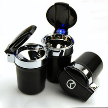 魔焕 车载烟灰缸汽车用烟灰缸可加车标LOGO汽车用品超市带盖 黑色带车标 日产