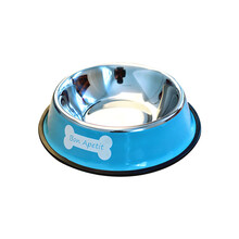 锈钢狗碗 宠物碗狗食盆 猫碗猫盆猫食盆宠物用品猫狗通用 蓝色3号适合20斤